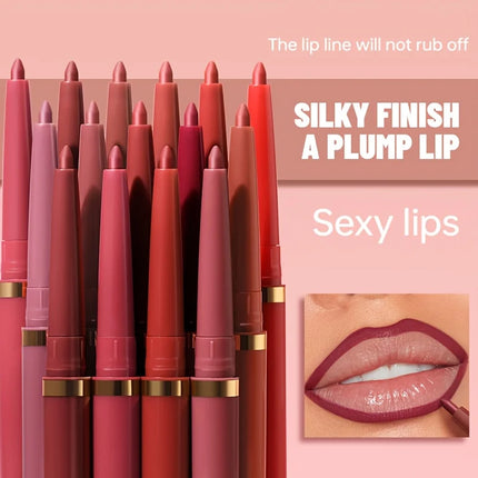 Long-lasting Waterproof Matte Nude Lip Liner - High Pigmentation, Retractable, Smooth Application, Natural Look