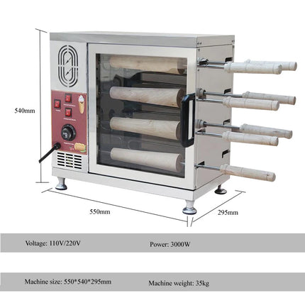 Commercial 110V 220V Electric Chimney Cake Oven Kurtos Kalacs Maker Machine