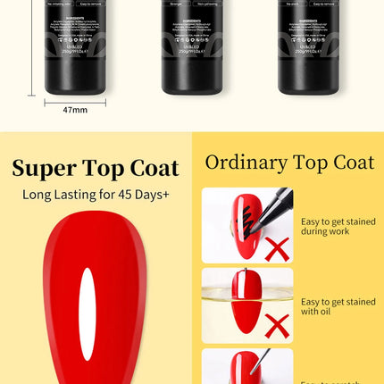 BORN PRETTY 250g Super Strong Nail Glue For False Nail Tips Press On Nails Refilled Package Base Gel Top Coat Matte Top Coat