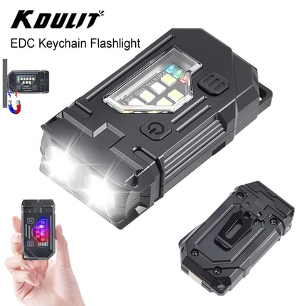 TK-001 Rechargeable Mini Keychain Flashlights - Magnetic EDC Pocket Torch, Super Bright LED with Pen Clip | Outdoor & Fishing