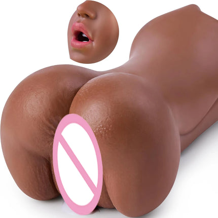 3D Deep Throat Artificial 3-in-1 Male Masturbation Cup Real Pocket Pussy Man Penis Stimulate Realistic Vagina Oral Blowjob Sex Toys