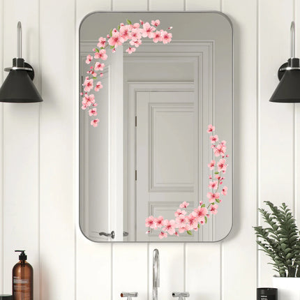 1PC Creative floral window stickers with cute peach blossom patterns, suitable for decorating living rooms, bedrooms, home furni