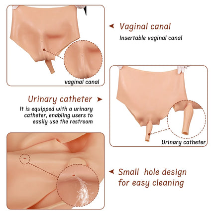 Silicone Realistic Fake Vagina Pants Cosplay Underwear Crossdressing Drag queen women Panties Crossdresser Transgender Gay