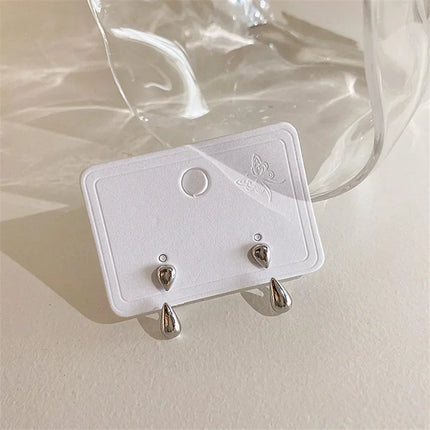 Simple Style Fashion Water Drop Earrings for Women Irregular Geometry Claw Stud Earrings Luxury Korean Female Summer Jewelry
