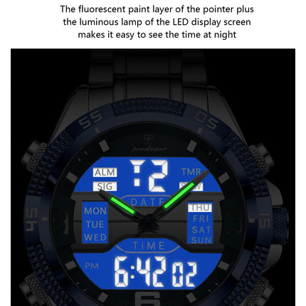 POEDAGAR Luxury Man Digital Watch Alarm Luminous LED Week Date Sports Quartz Men Watch Fashion Military Electronic Men's Watches