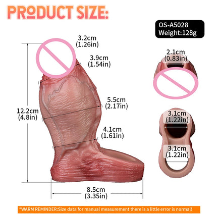 ORALSX Soft Ultra Penis Sleeve Deep Veins Design With Cock Ring For Dick Enlarger Dildo Sheath Silicone Male Sex Toy Pleasure