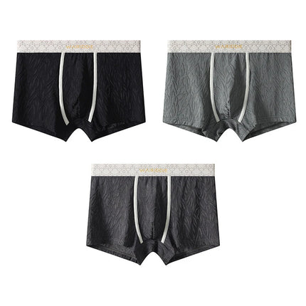 1/3 pcs Men's Underwear Male Panties Ice Silk Boxer Shorts Male Underpants Sexy Thin Panties U Convex Lingerie Wholesale