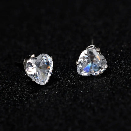 Classic Stainless Steel Square Crystal Zirconia Studs Earrings For Women/Men 4 Prong Tragus Cartilage Earring Trend Jewelry 2023