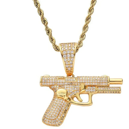 Hip Hop Iec Out Put Crystal Zirconia Dollar Sign Pendant Necklace Fashion Punk Cool Rock Rap Party Jewelry Accessories for Men