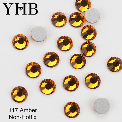 YHB 101-133Cold Fixation Crystal Cristales Flatback Silver Back Non Hotfix Rhinestones For Bags Shoes Garment Phone DIY Nail Art