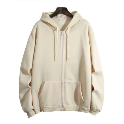 Loose-Fit Hooded Sweatshirt Women's Clothing Autumn Winter Plus Size Zip-Up Cardigan Top Wholesale Foreign Trade