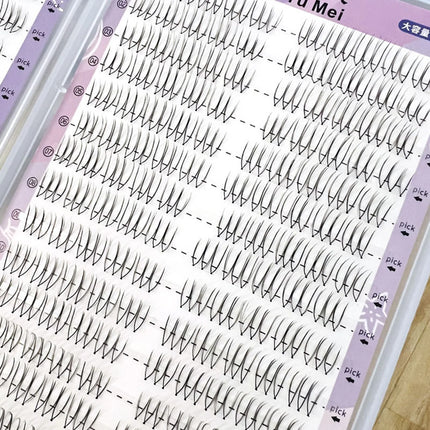 U-shaped Segmented Kpop False Eyelashes Korean Cluster Natural Individual Lash DIY Large Capacity Eyelash Manga Transparent Stem