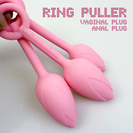Pull ring flower bud anal plug Pink Butt plug Silicone Vagina Ball Size scale G-spot massage soft gel plug for anus adult sex to