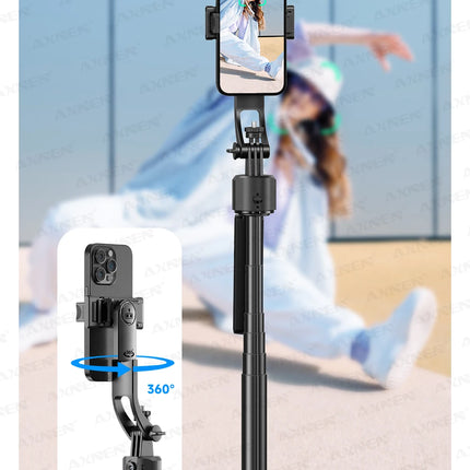 1630mm/64in C17 Tripod Selfie Stick 360° Auto Rotation Shooting Quadruped Phone Stand Face Track Bluetooth Remote Control Tripie