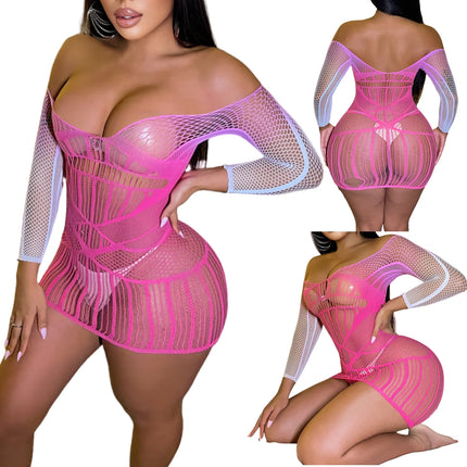 Sleepwear sexy lingerie Babydoll Mesh Intimate Catsuit wedding night nightgown adult bodysuit Gradient sexy dress sexy costume