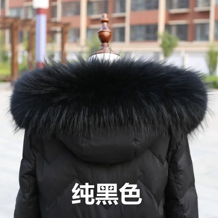 Natural Real Raccoon Fur Collar winter women Down Coat Hood Decor Fur Trim Warmer Fur Scarf Ladies Genuine Luxury Shawls
