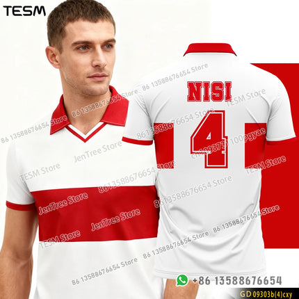 TESM Summer POLO Shirt Men Summer Sports V-neck T-shirt Street Trendy Short Sleeve 3D HD Print T-shirt