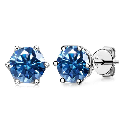 JoyceJelly 1/2/4CT VVS D Color Moissanite Russian Cut 8H8A Lab Diamond Stud Earrings For Women S925 Sterling Silver Fine Jewelry