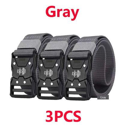 Genuine Tactical Belt Black Quick Release Outdoor Men's Belt Buckle Quick Release Elastic Belt Sport Nylon Braided Belts for Men