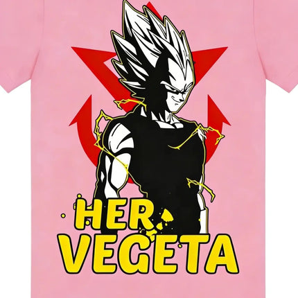 2026 Summer Dragon Ball Retro Anime T-Shirt Couple Outfit Vegeta Bulma Casual Loose Sports Tee Her Vegeta His Bulma Y2K Style