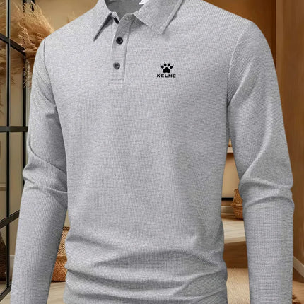 Fashion brand polo shirt long-sleeved bear paw embroidered T-shirt Spring and Autumn new casual comfortable breathable men's top
