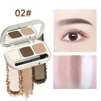 3 Colors Eyebrow Powder Palette - Matte, Smudge-Free Long-Lasting Makeup, Waterproof Long-Lasting,Natural 3D Eyebrow Look