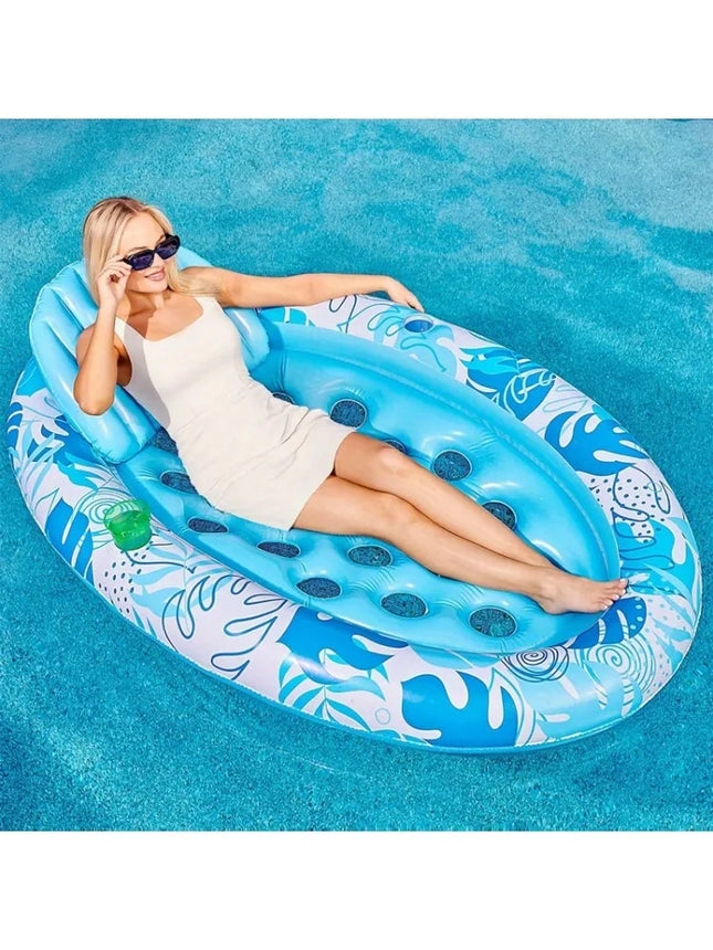 Inflatable Tanning Pool Floats Adult-Oval Tanning Float Lounger for Adults Raft, Sunbathing Lounge Cool Water Party Lake Beach
