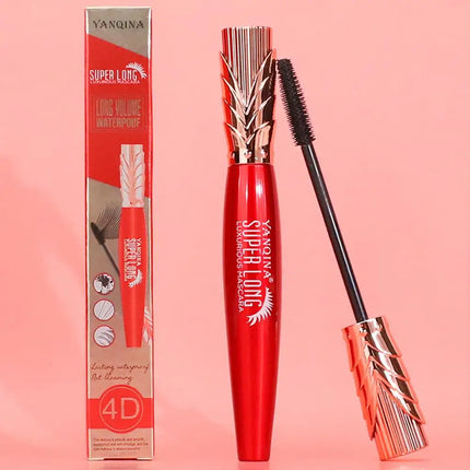 4D Mascara Waterproof Extra Volume Long -lasting Hyper Lengthening Eyelash Non-smudging Eyelashes Black Mascara