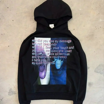 Y2k Hip-Hop Fashion Letter Printing Hoodie Women Casual Streetwear Sweatshirt Top Gothic Oversized Hoodie Men's Clothing