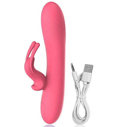 Rabbit Vibrator for Women Clitoris Stimulator Silicone G-spot Powerful 2 in 1 Dildo Female Masturbation Sex Toys Adult Goods