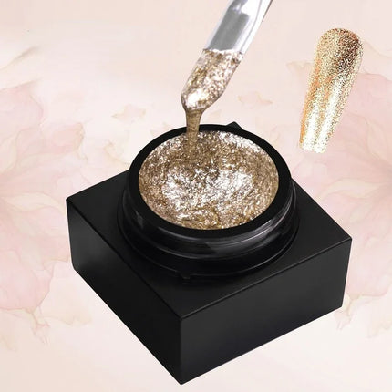 Canned Platinum Nail Polish Platinum Glue High-end Super Flash Gold Silver High-density Painted Pull Line Nail Art Nail Polish