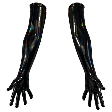 High Elastic Sexy PU Faux Leather Long Gloves Shiny Party Evening Dance Gloves Halloween Cosplay Accessories Punk Street Mittens