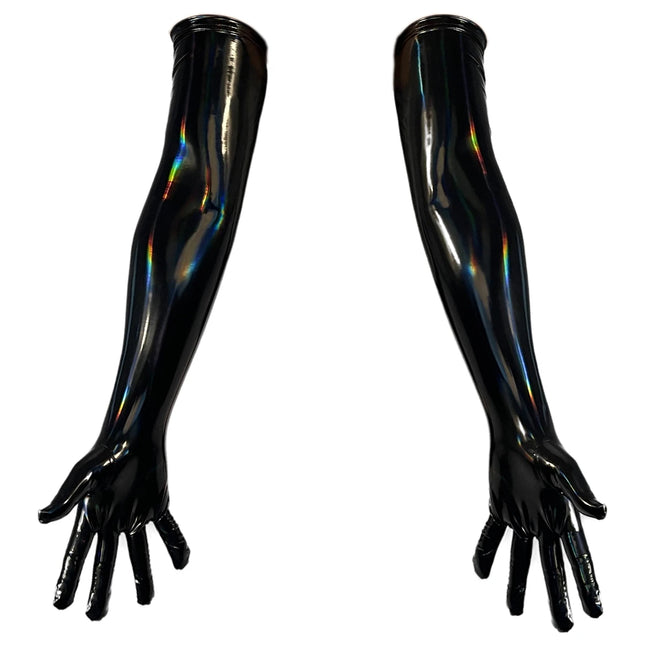 High Elastic Sexy PU Faux Leather Long Gloves Shiny Party Evening Dance Gloves Halloween Cosplay Accessories Punk Street Mittens