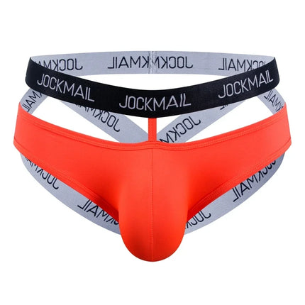 JOCKMAIL Men Sexy G String Thong Erotic Jockstrap Bondage Underwear Strap Harness Lingerie Hollow Underpants Ice Silk Hot