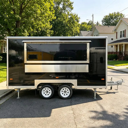Customizable Mobile Food Truck Cart, Lemonade Crepe Bakery Food Trailer Equipped With Complete Kitchen Gear