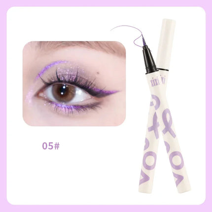 Liquid Aurora Blue Shiny Eye Liner Pen Glitter Phosphorescence Pigment Waterproof Shimmer Sparkling Eyeliners Diamond Eye Makeup