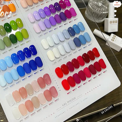 Glenys 60 pieces * 15ml nail polish gel popular semi permanent immersion gel color card UV LED nail salon art varnish
