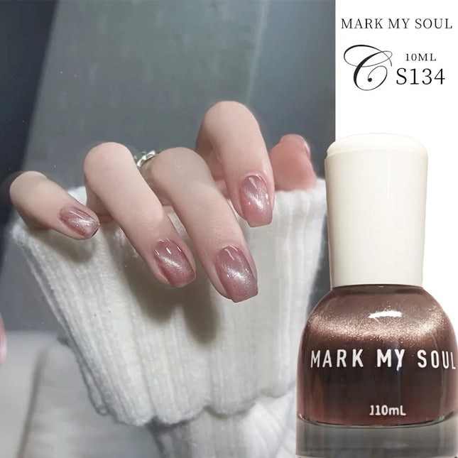 S134 Taoyao - 10ml No - bake Cat's Eye Nail Polish. It dries quickly and lasts long. With a mysterious and deep main color