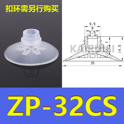 5pcs/pack ZP-C Series Vacuum Suction Cups Ribbed Robotic Suction Nozzle ZP-10/13/16/20/25/30/40/50CS/CN