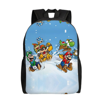 3D Printing M-Marioed Backpacks for Boys Girls Cartoon Yoshi College School Travel Bags Men Women Bookbag Fits 15 Inch Laptop