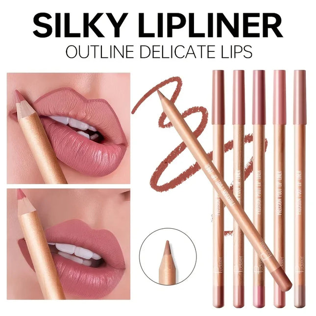 Matte Nude Lip Liner Pencil, Waterproof Long Lasting High Pigment Formula, Smooth Precise Lip Shape & Glossy Lip Effect