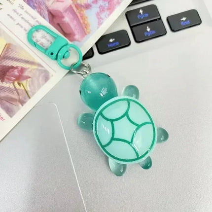1/8Pcs Colorful Luminous Turtle Keychain Cartoon Glow in-the-dark Color Keyrings Resin Sweet Sea Animal Bag Pendant Hangings