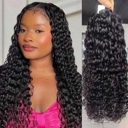 Water Wave Feather Crochet Human Hair Extensions Invisible Miracle Knots Crochet Hair 100g Crochet Bundles With Knotless String