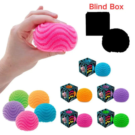 Schylling Nee Doh Fuzz Ball Wonder Waves Textured Fidget Ball Sensory Squeeze Blind Box Toy Stress Relief for Adults Kids