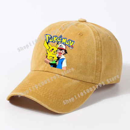 Pokemon Baseball Caps Pikachu Kawaii Anime Figures Sunshade Hats Summer Outdoor Parent-Child Sunhat Trendy Duck Tongue Cap Gift
