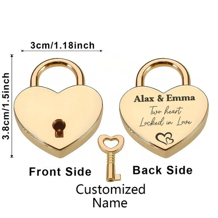 1PC Diy  Personalized Name  Engrave Padlock  For Jewelry Box Small Wooden Box