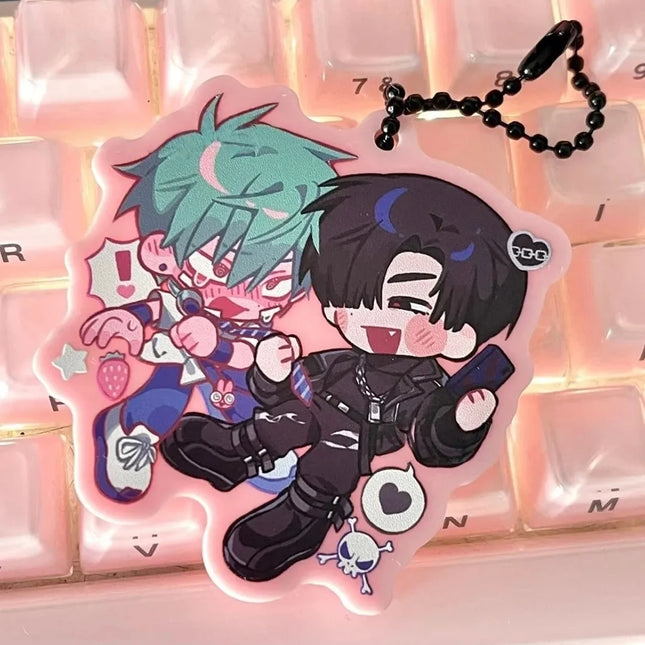 Anime Alien Stage Till Ivan Cosplay Key Chain Cartoon Cute Acrylic Keyring Backpack Keychains Couple Accessories