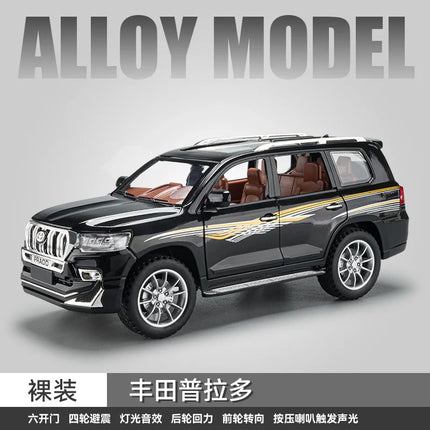 1:24 Prado Off Road SUV Alloy Metal Diecast Model Car Home Decoration Hobby Computer Desktop Ornaments Holiday Present