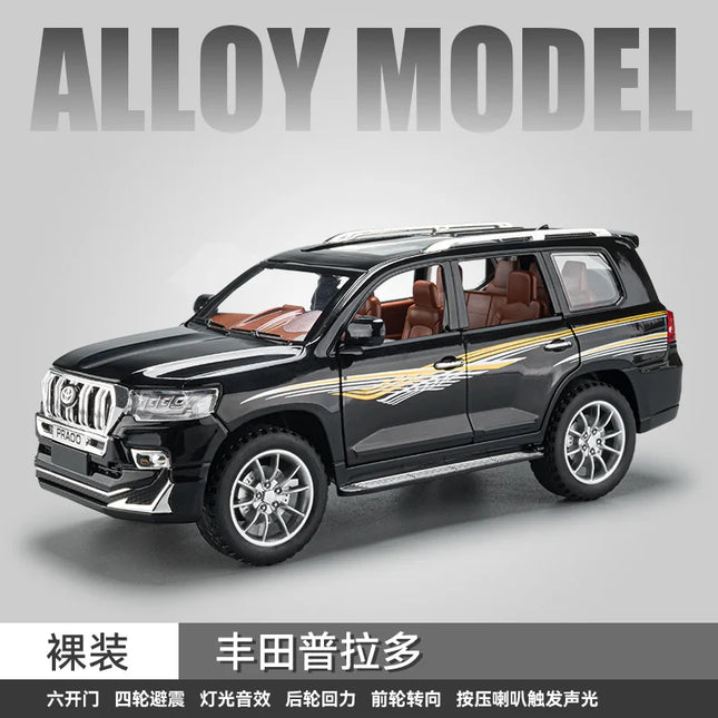 1:24 Prado Off Road SUV Alloy Metal Diecast Model Car Home Decoration Hobby Computer Desktop Ornaments Holiday Present