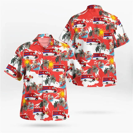 Fashion Men's Hawaiian Shirt Male Casual Colorful Printed Beach Aloha Shirts Short Sleeve Oversized Camisa Hawai Hombre Clothing